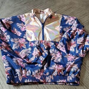 Floral winbreaker sweater jacket size small NWT.